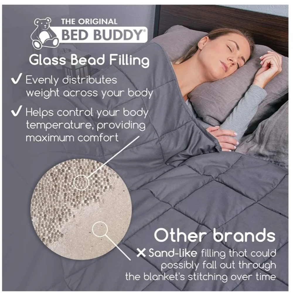 NWT Original Bed Buddy Weighted Queen Gray Comforter 80